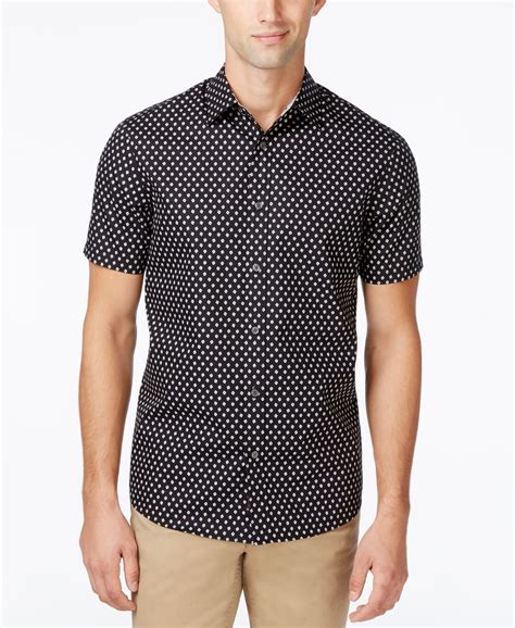 michael kors black and white button down shirt short sleeve|Michael Kors button down shirts.